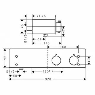 Смеситель для ванны Hansgrohe Shower Tablet 13102000 хром